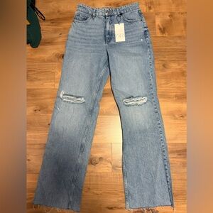 Zara High Waist Straight Leg Jeans